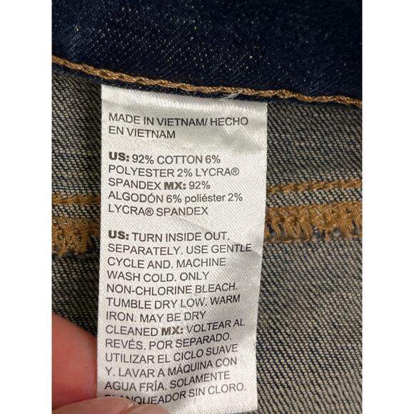 Chico’s So Slimming Girlfriend Slim Leg Crop dark wash blue jeans, size 2.5/ 14 - Picture 6 of 14